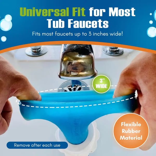 🚿 No-Tool Slip-On Tub Sprayer for Pet & Baby Bathing | 5 Ft Hose with 10 Strap